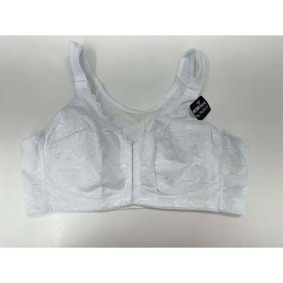 Instant Shaping Bra Size 42D Full Figure No Wire White Front Clasp 1628 NWTs - Picture 1 of 10